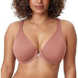 DELIMIRA Women's 42E Front Closure Full Coverage Underwire Unlined Bra NEW